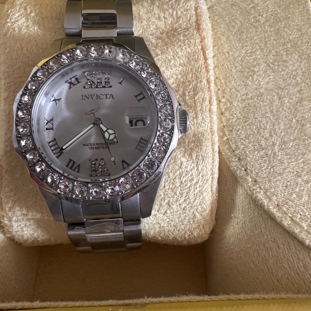 Invicta Silver Crystal Bezel Women's Watch